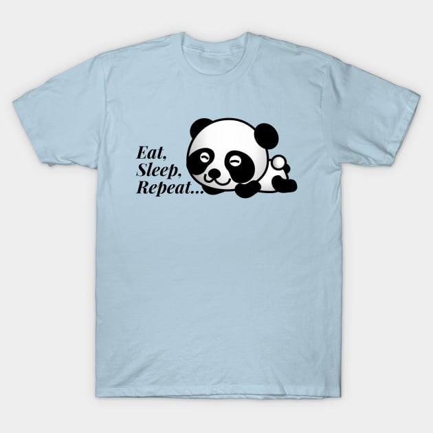 Eat,Sleep, Repeat Lazy Cute Panda T-Shirt by summerDesigns